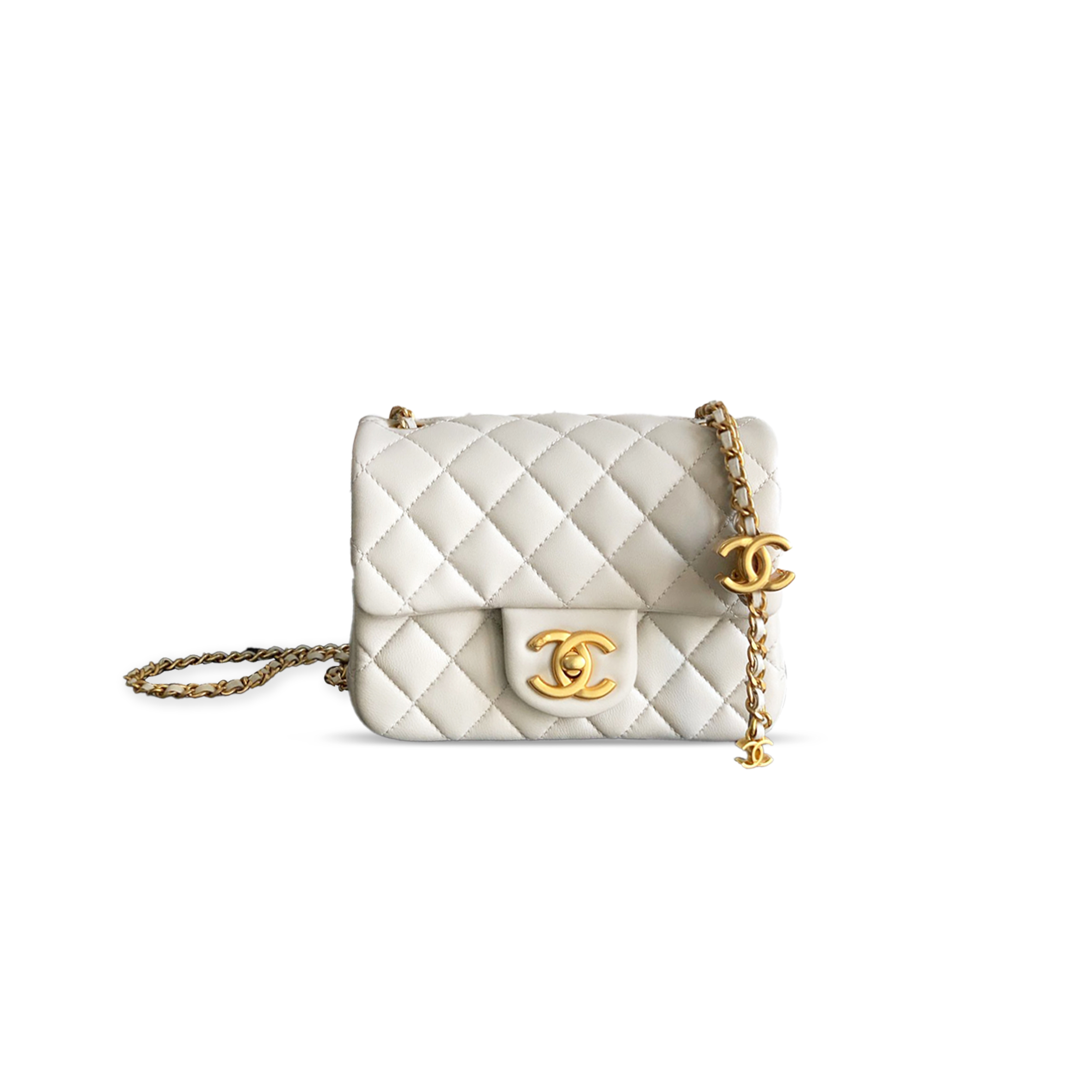 CHANEL FLAP BAG SHINY LANBSKIN 255319 (18*13.5*7cm)